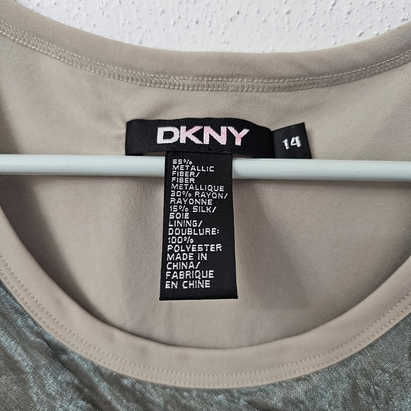 NWT DKNY Iridescent Metallic Patina Rayon/silk Tank Size 14 - Picture 4 of 9